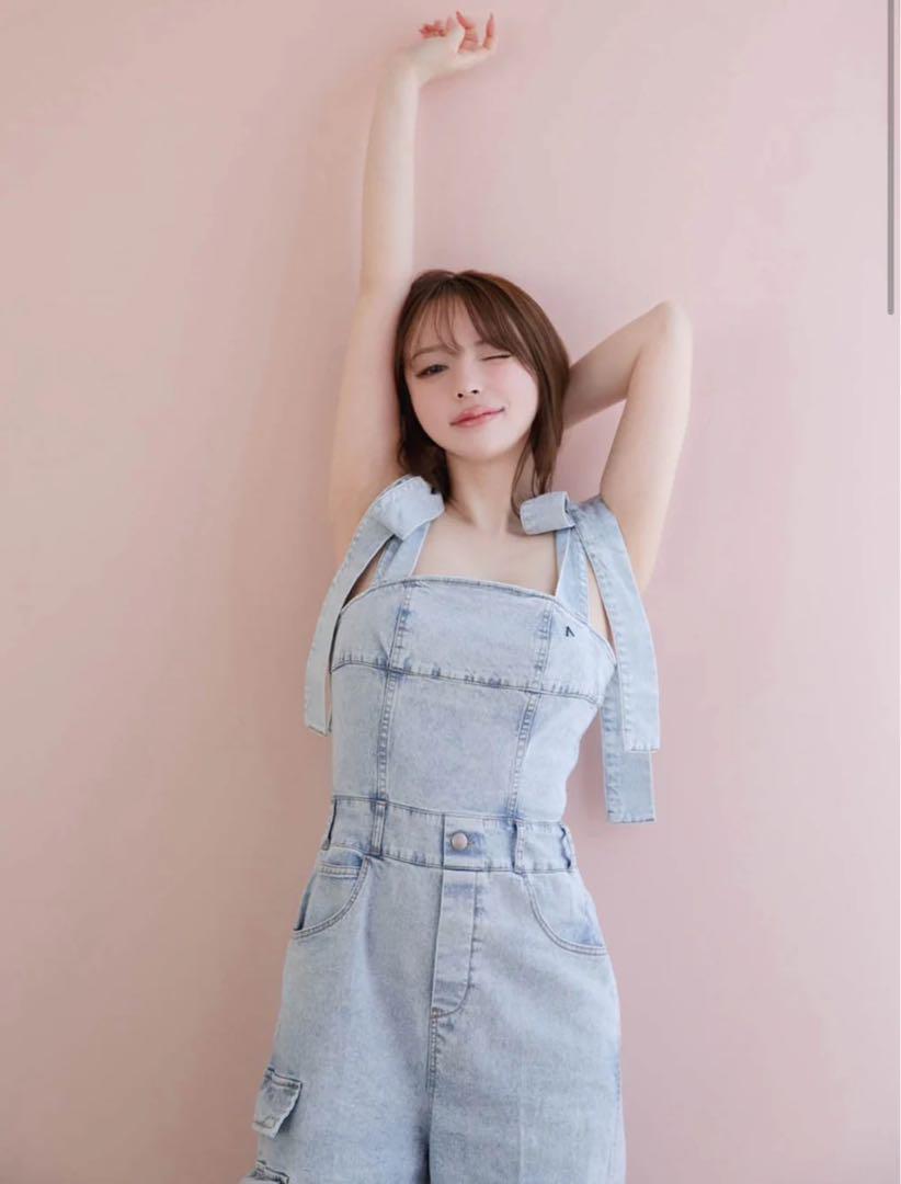 サロペット・オーバーオール・オールインワン andmary Nicola ribbon denim allinone