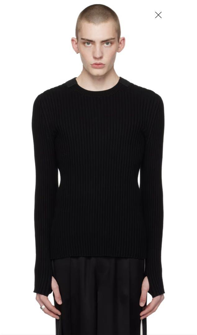 HELMUT LANG 24ss ブラックカットアウト ニット セーター
