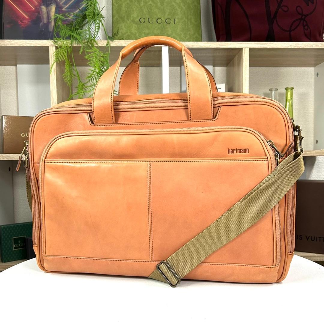 未着用品 hartmann レザー 2way 大容量 ビジネスバッグ ヌメ革