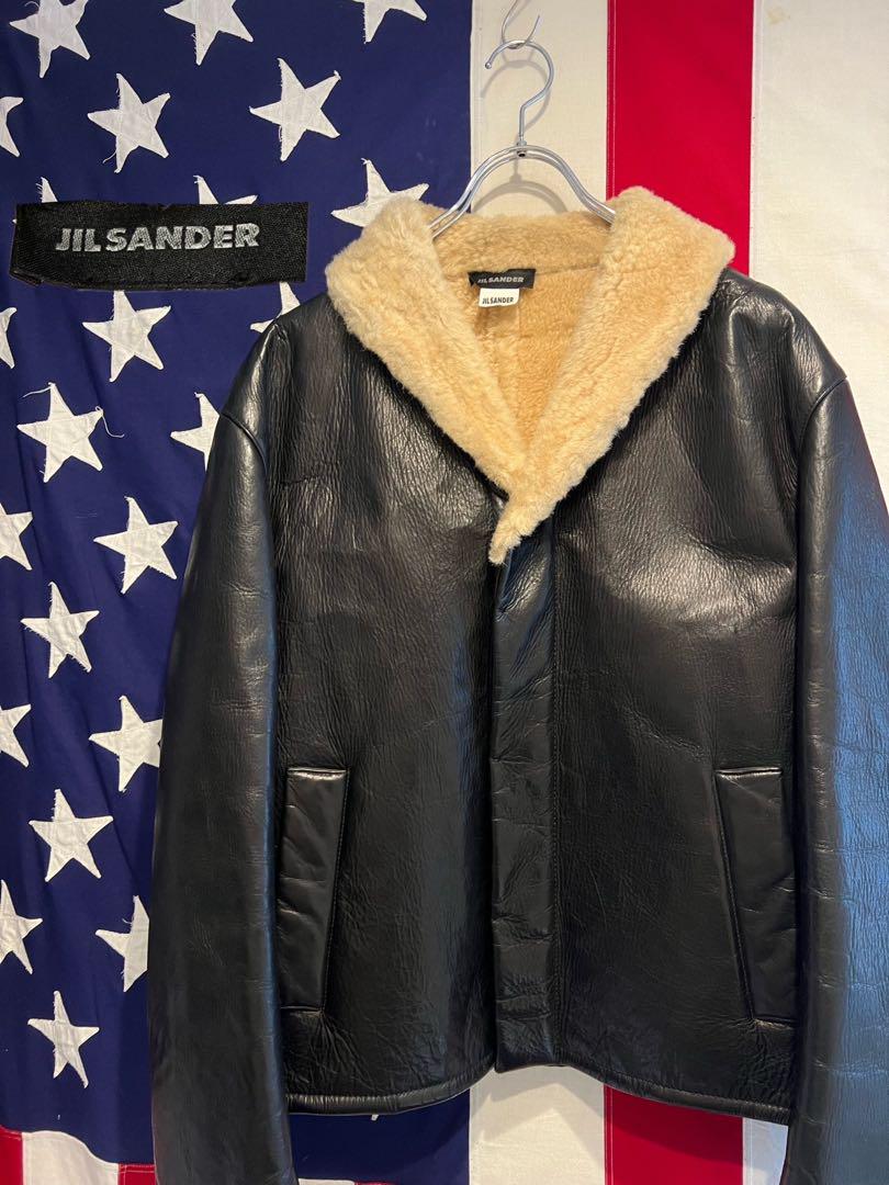 ★JIL SANDER★ジルサンダー★ムートンジャケット★レザー★カーコート★