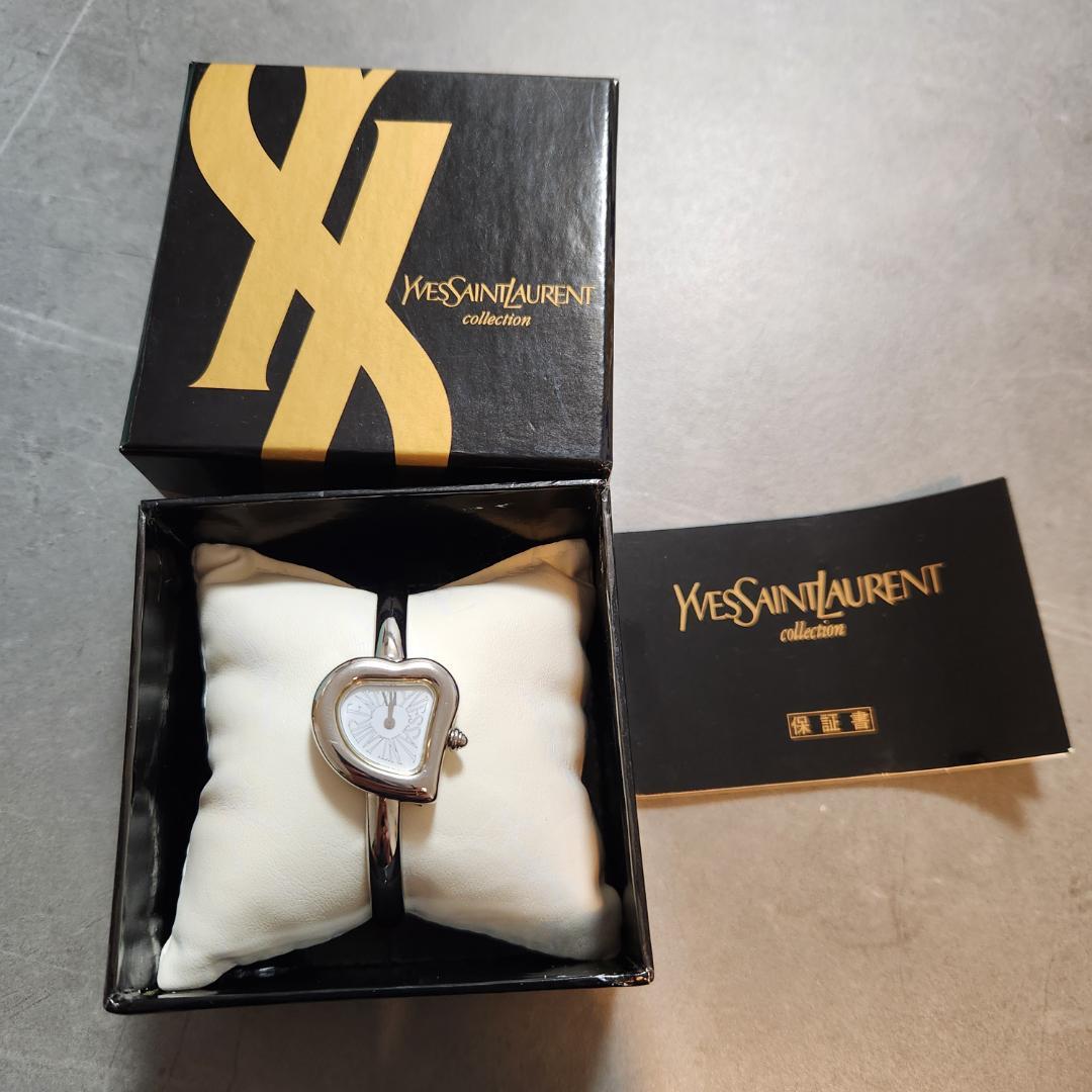 Yves Saint Laurent サンローラン ハートベゼル 銀