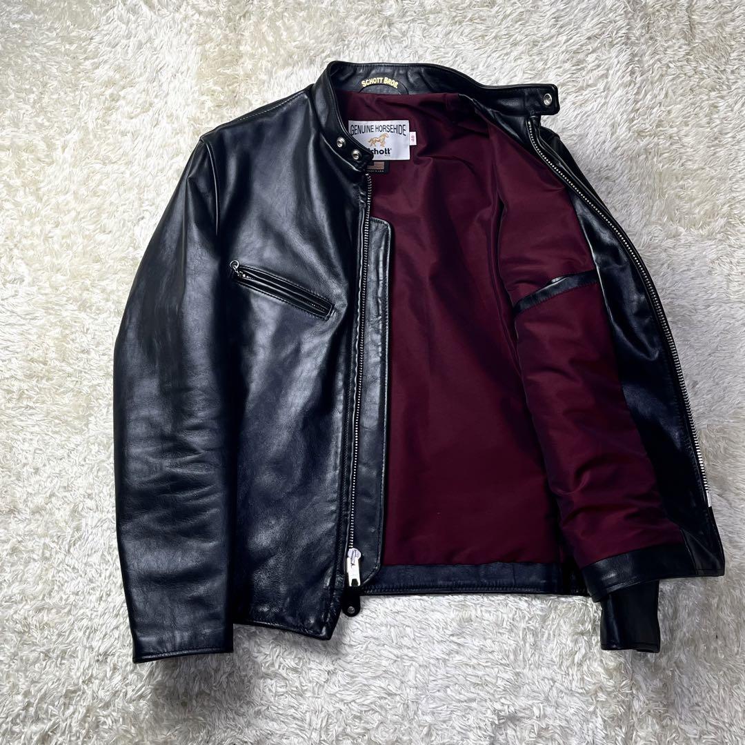 極美品✨ショット シングルライダース 641xxh ホースハイド 40 黒 馬革