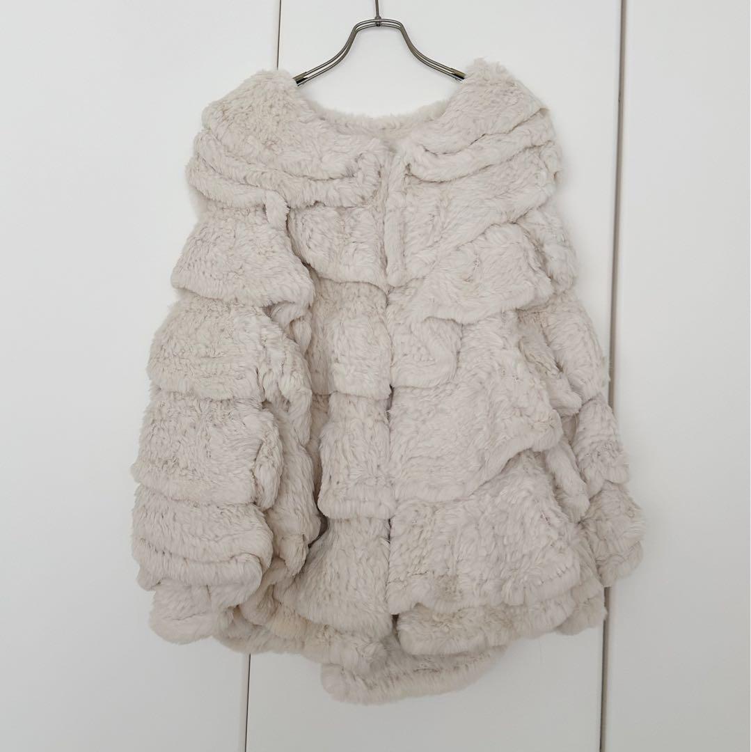 Double standard clothing ラビットファー　ポンチョ　美品