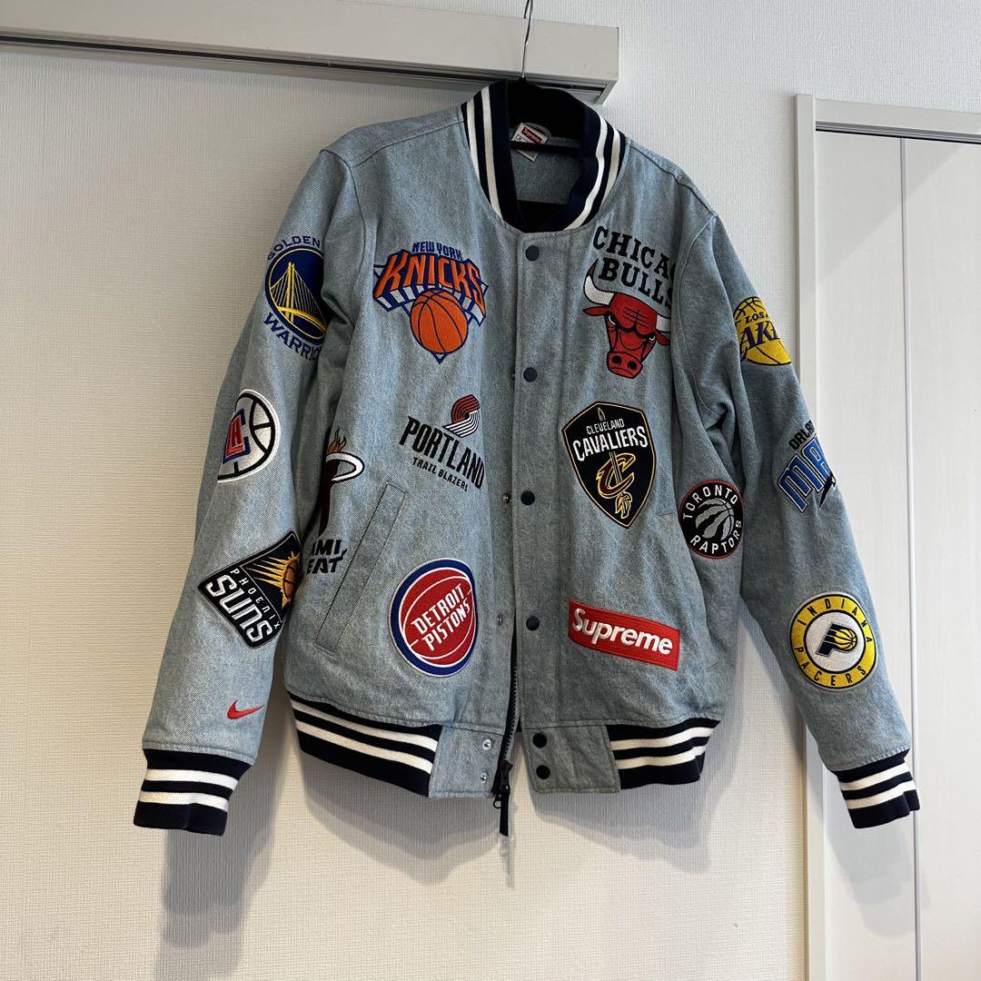 美品 SUPREME NIKE デニム ウォームアップジャケット スタジャン