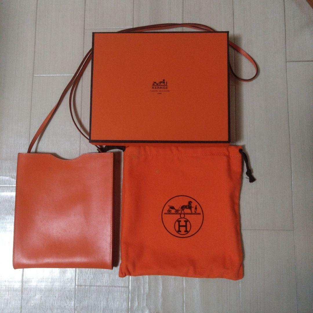 エルメス　オニメトウショルダーバッグ　オレンジ