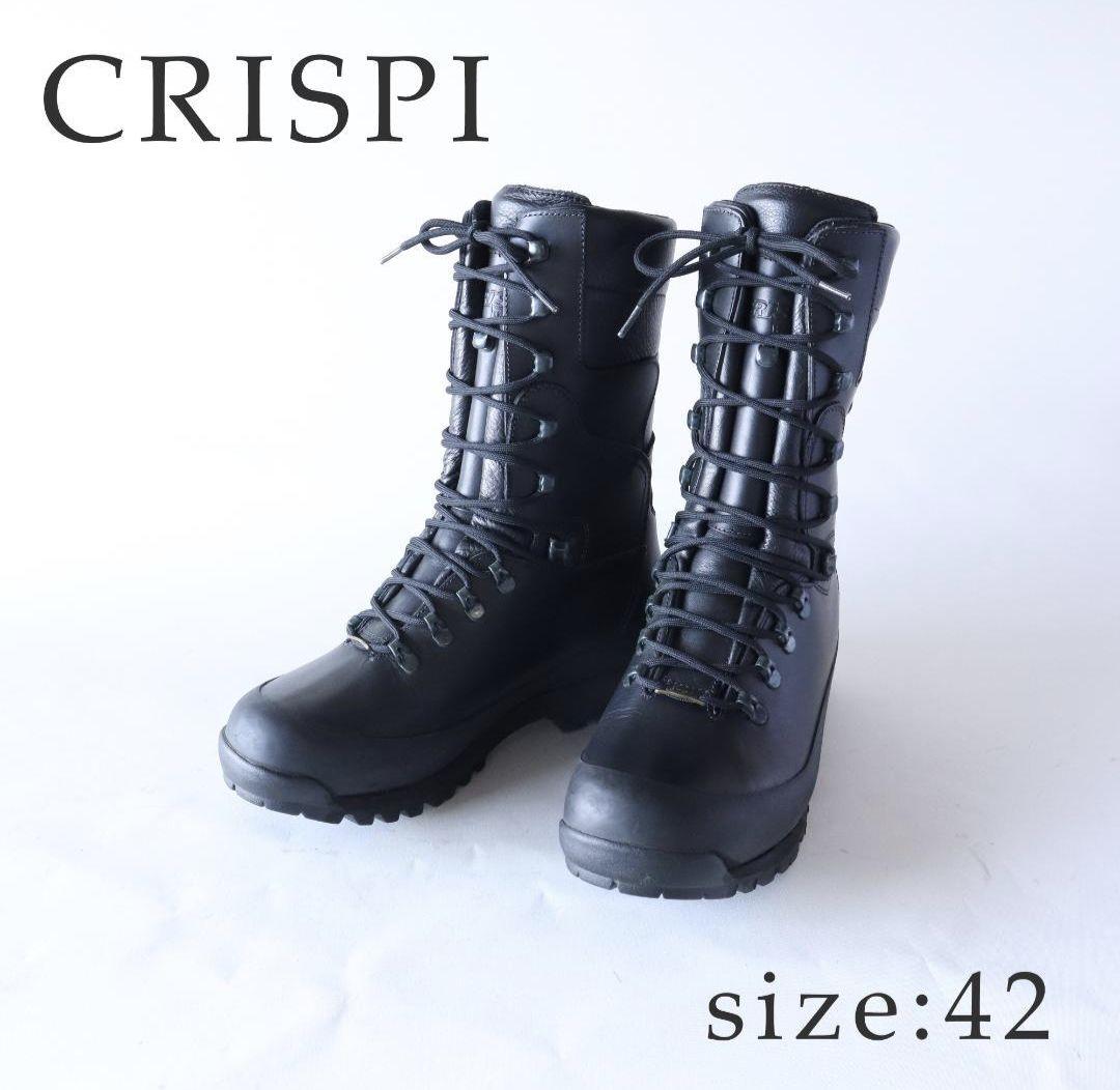 極美品　CRISPI　クリスピー　ミリタリーブーツ　ゴアテックス　ブラック　42
