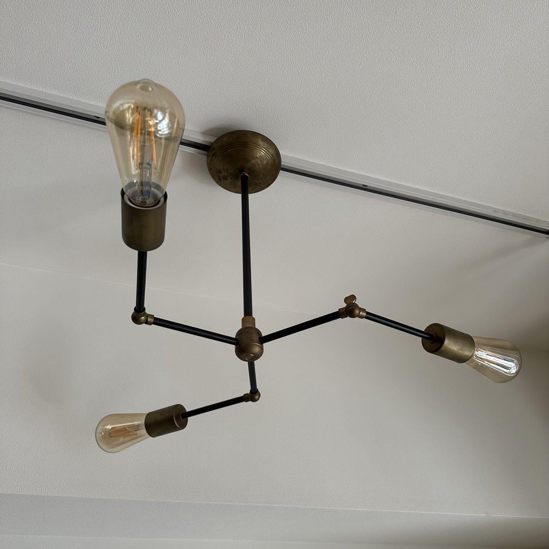 シーリングライト・天井照明 ACME SOLID BRASS LAMP 3ARM / BLACK