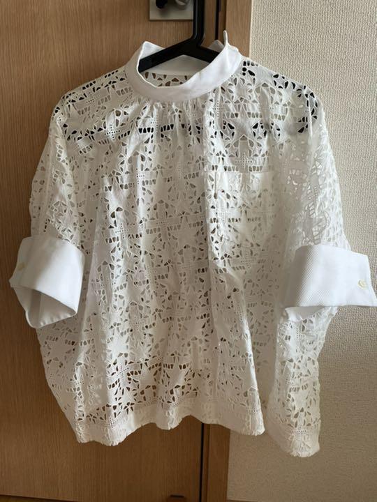 美品　Sacai 21SS 星柄レースブラウス トップス　1