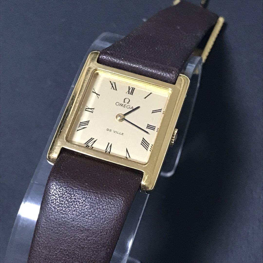 OMEGA(オメガ)DEVILLE カレ型  ローマ　シャンパンゴールド 稼働品