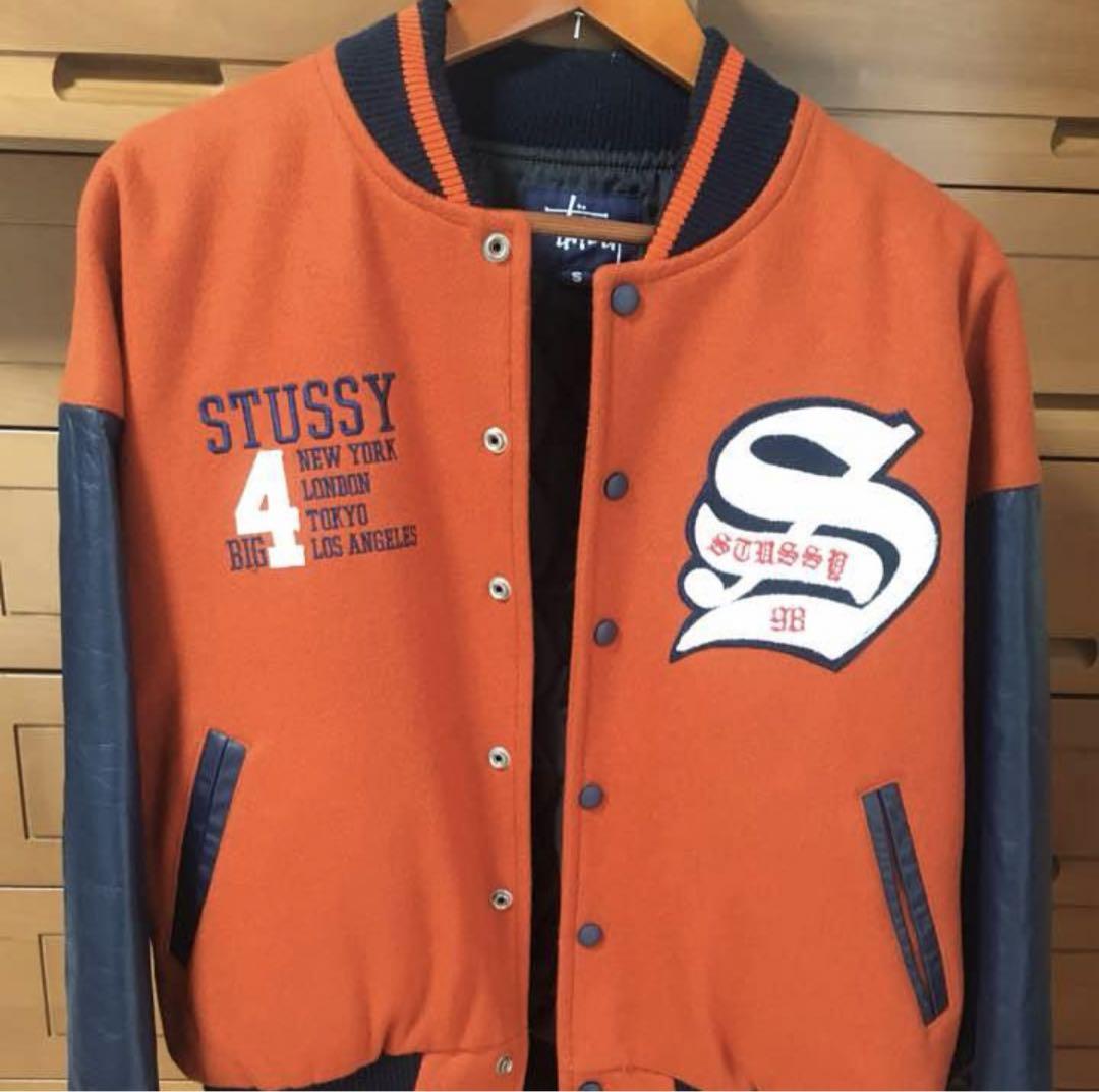 ステューシー ビッグ4 スタジャン Sサイズ オレンジ stussy big4