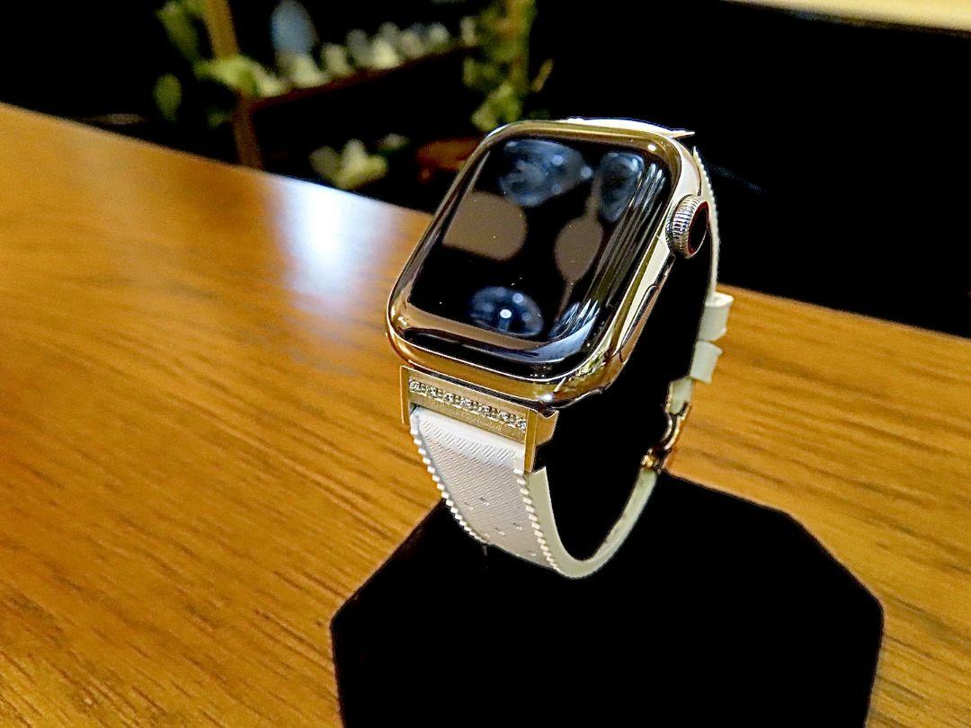 Apple Watch専用ダイアモンド&シルバー925製チャーム&ラバーバンド