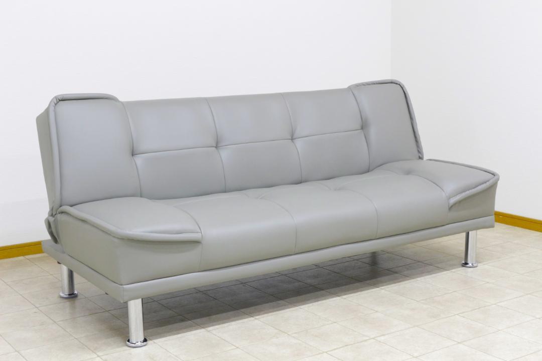 モダンデザインソファベッド/PVCグレー色/ソファー/新品