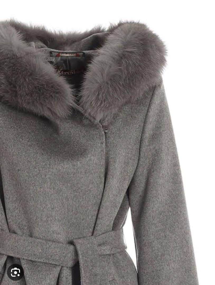 （クリーニング済）MAXMARA studio サイズ38 マンゴーコートグレー