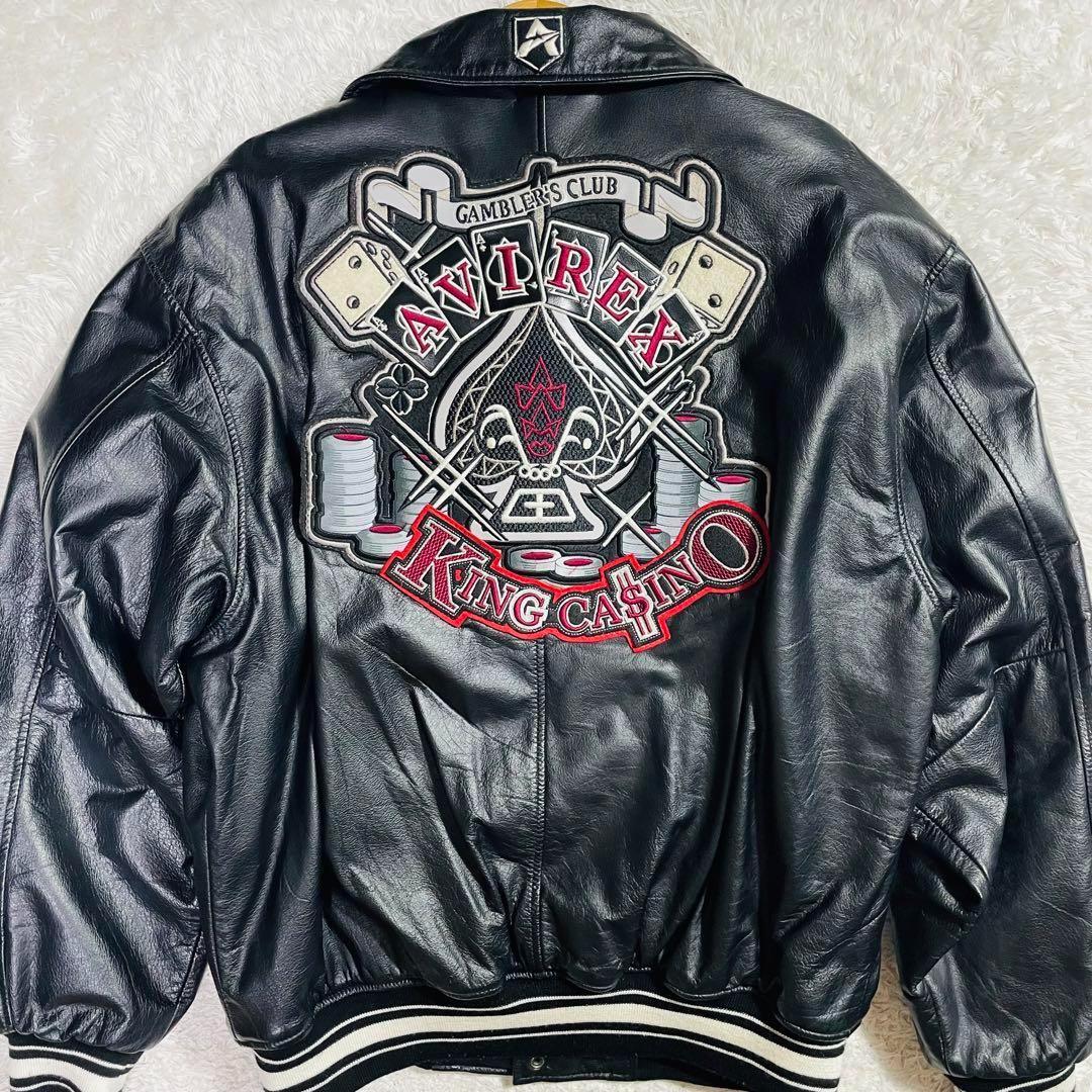 【希少】極美品✨ AVIREX 90s KING CASINO レザージャケット