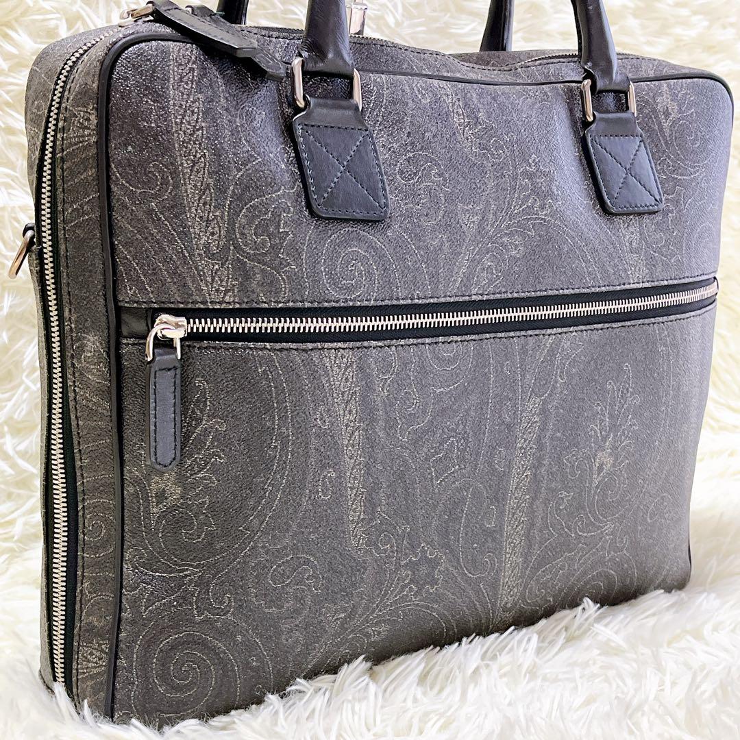 【極美品】激レア　ETRO　エトロ　ビジネスバッグ　ペイズリー　PVC