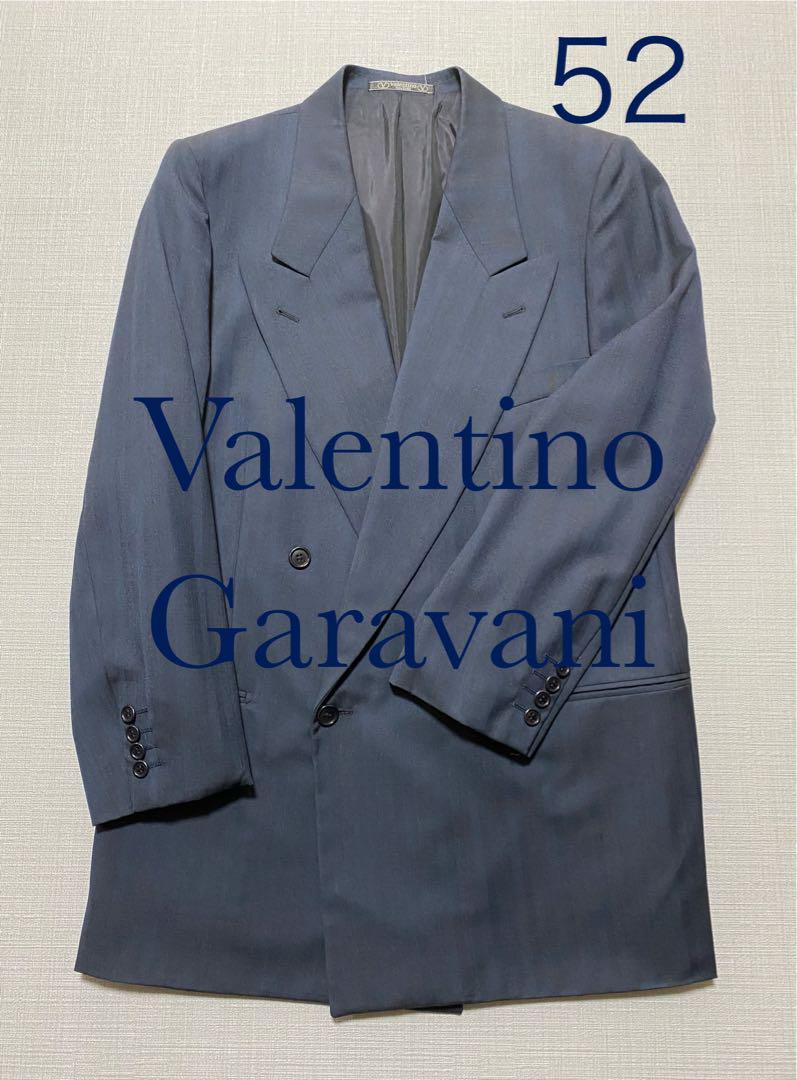 Valentino Garavani Wスーツ 濃紺ストライプ52