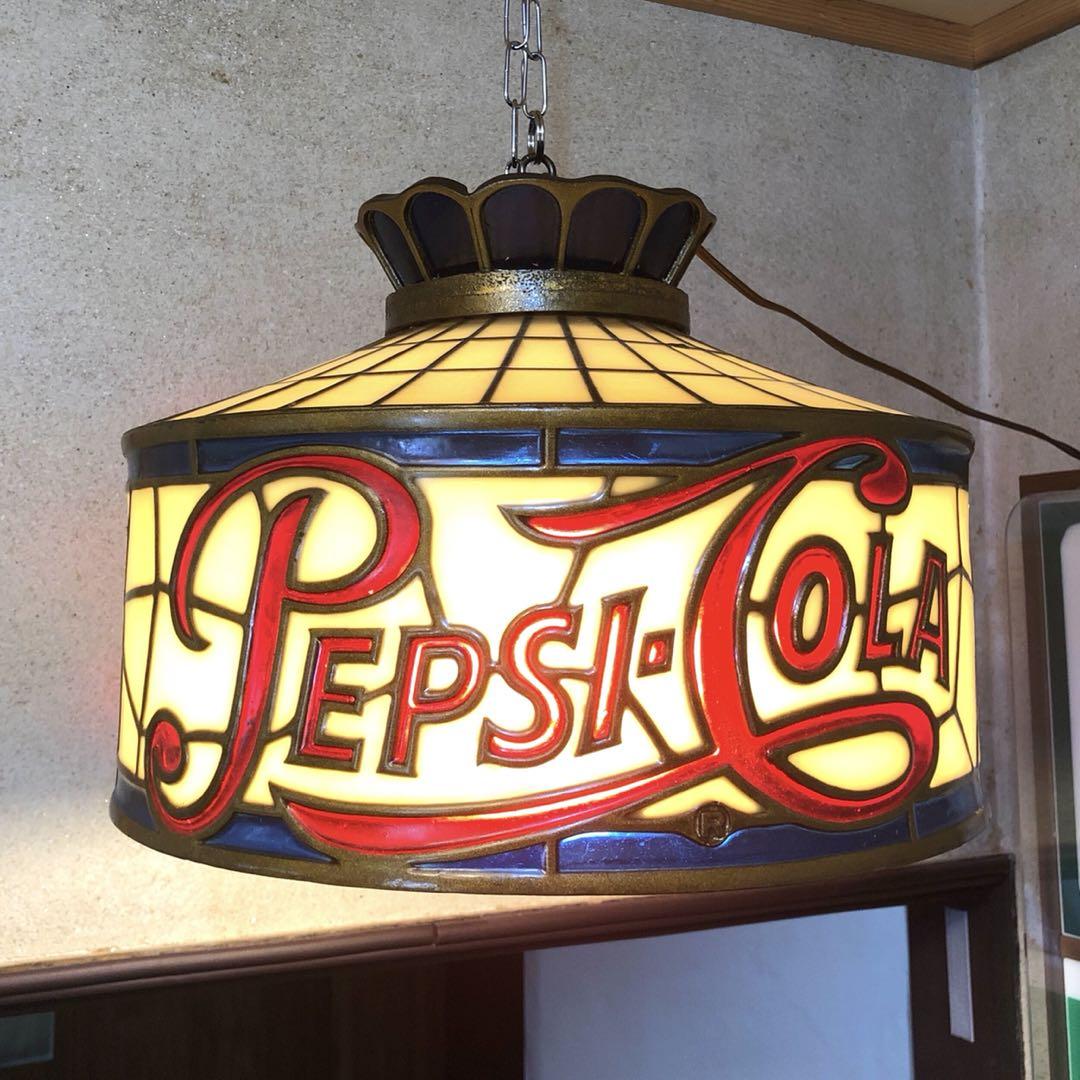 希少！　60年代　ペプシコーラ　ランプ　アドバタイジング　ステンドグラス　看板