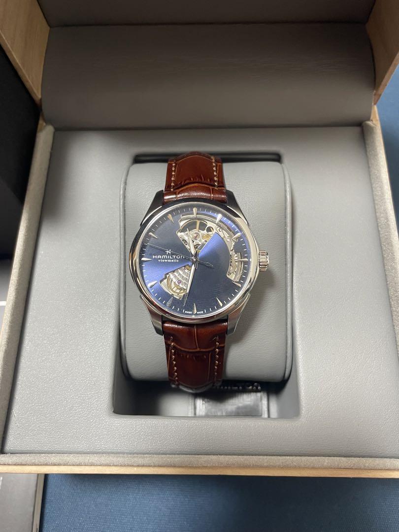 ハミルトン　ジャズマスター　オープンハート　青　36mm 箱付き