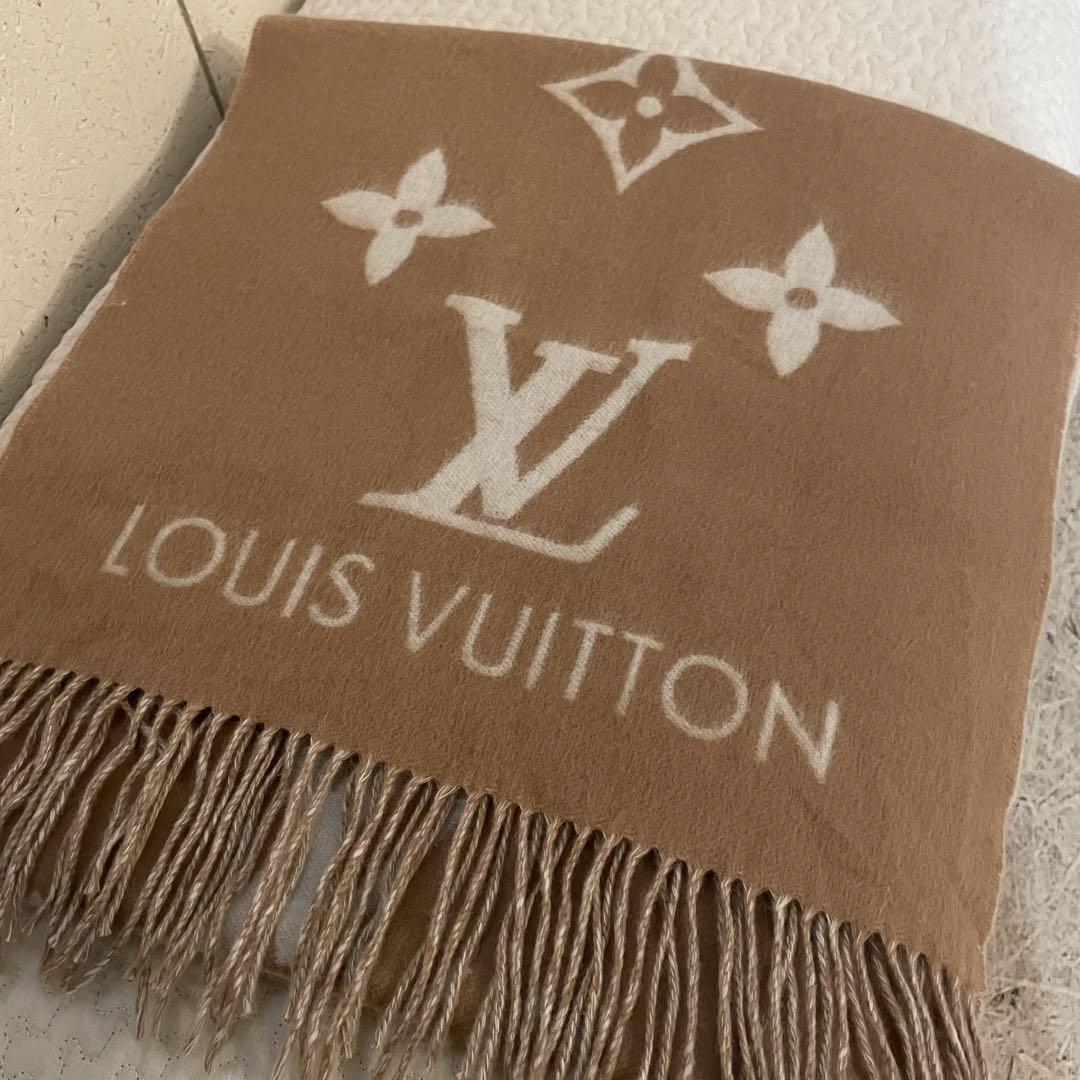 LOUIS VUITTON ヴィトン　マフラー　ベージュ　モノグラム