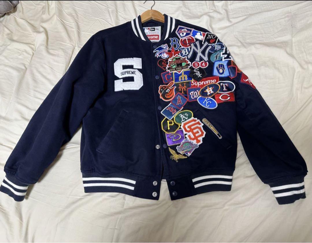 Supreme NEWERA MLB varsity jacket スタジャン