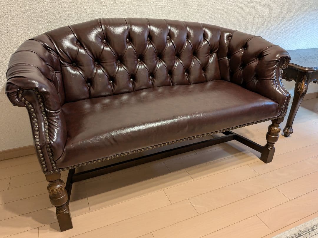 【アンティーク風家具】ダブルソファ