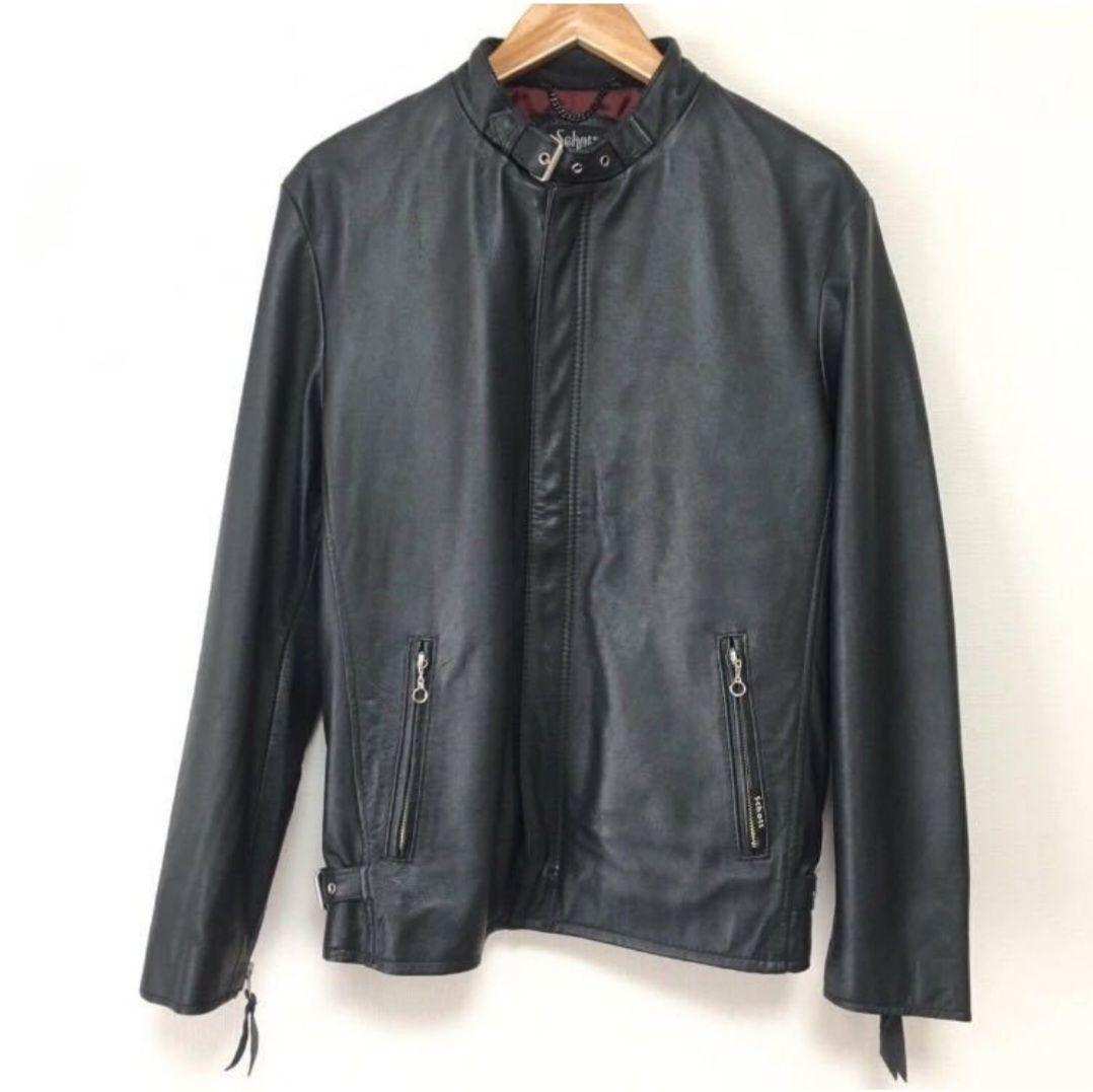 美品！SCHOTT☆牛革レザーライダースジャケットシングル本革ジャケット革ジャン