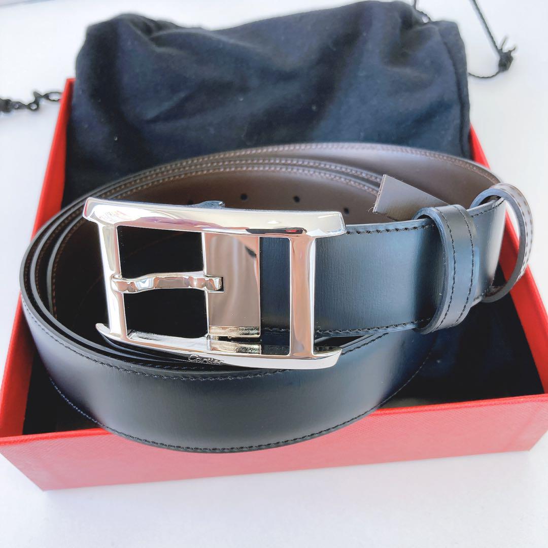 Cartier タンク アメリカン レザー ベルト リバーシブル