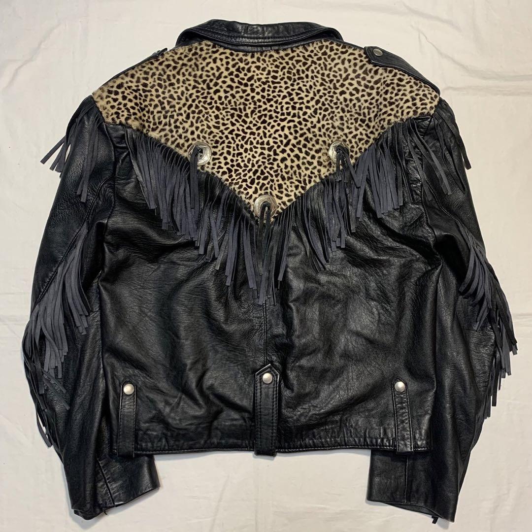 vintage western fringe ハラコ　ライダース　ジャケット