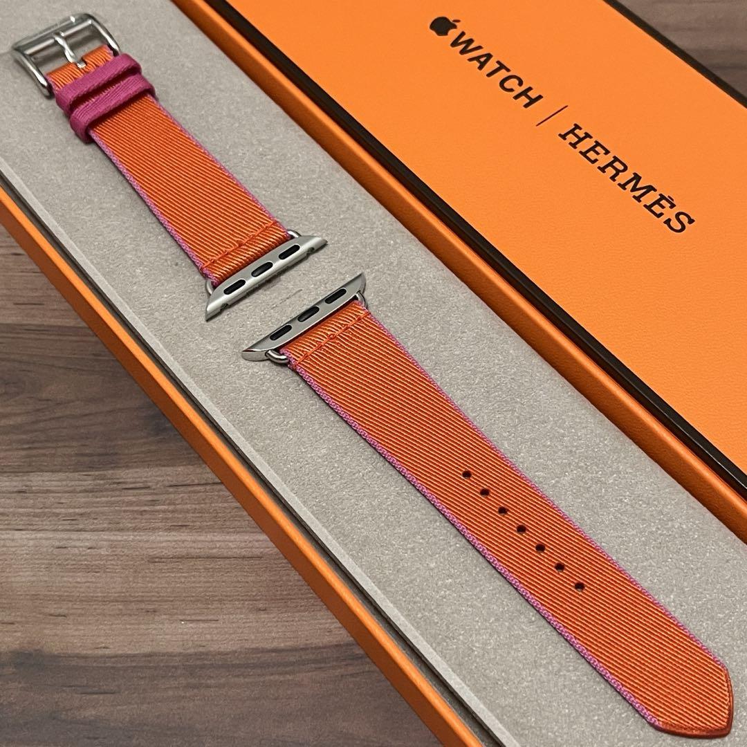 #342 apple watch エルメス ツイルジャンプ オレンジ/ローズ