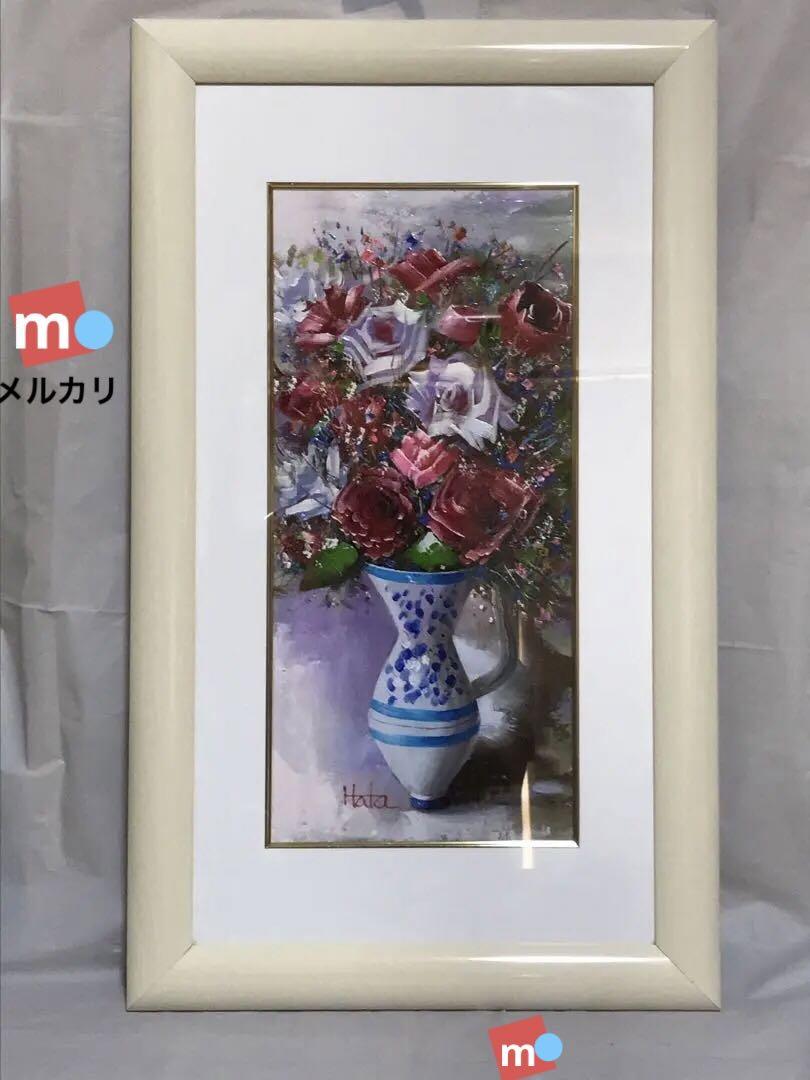 油絵　畑省三/薔薇　10号　日本画家