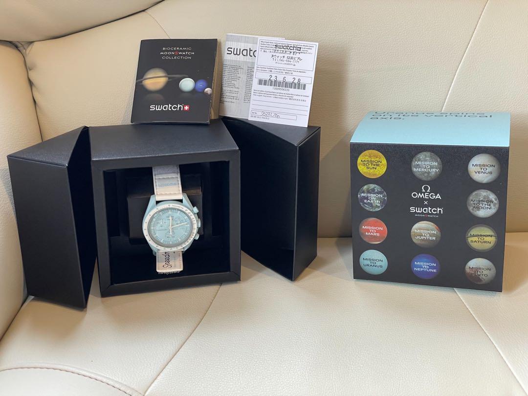 【未着用・美品】オメガスウォッチ　ウラヌス　 ブルー　Swatch OMEGA