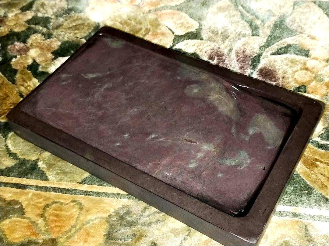 中国　端渓硯　硯　3.9kg　木製ケース付き　端渓　骨董品