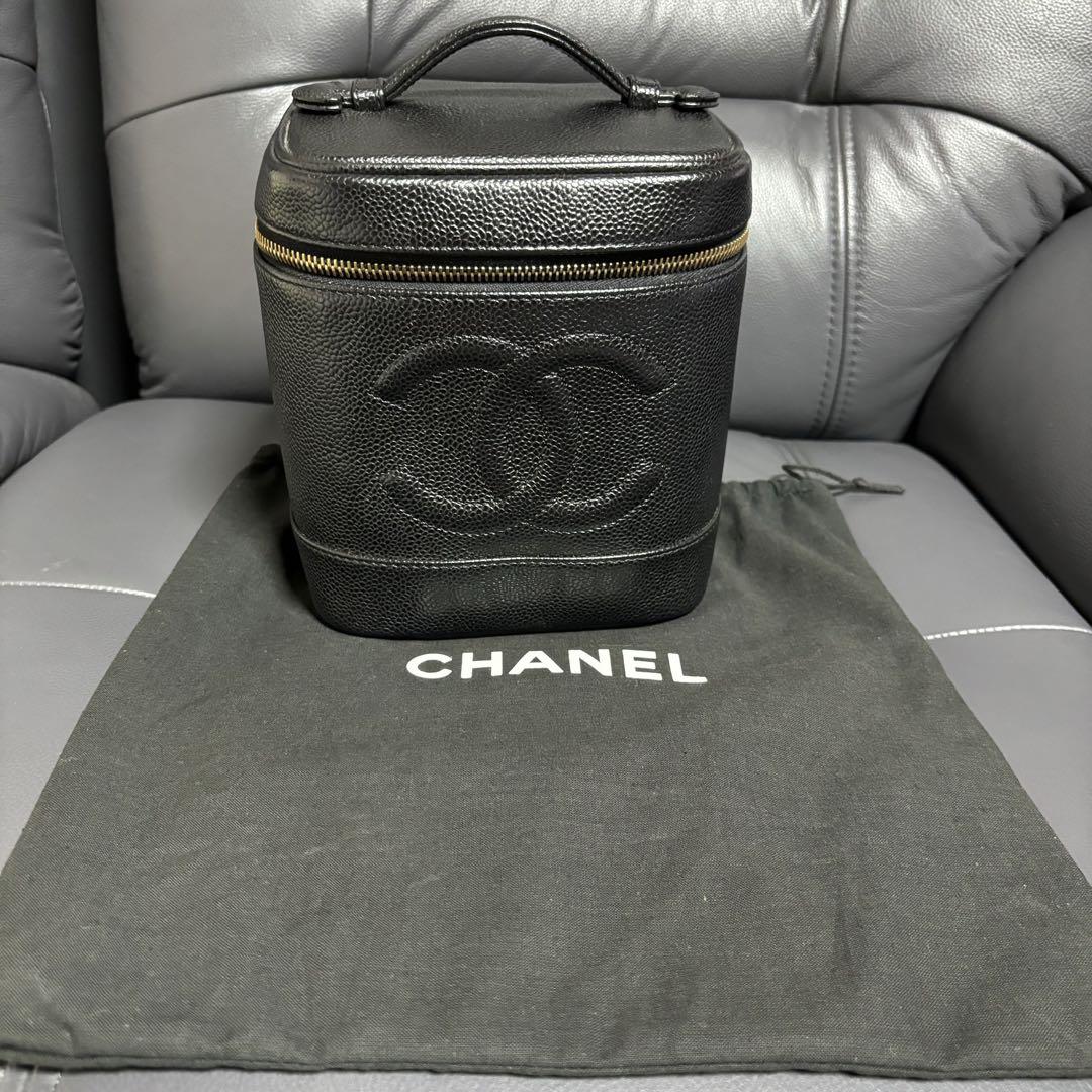 CHANEL シャネル キャビアスキン バニティ バッグ ブラック