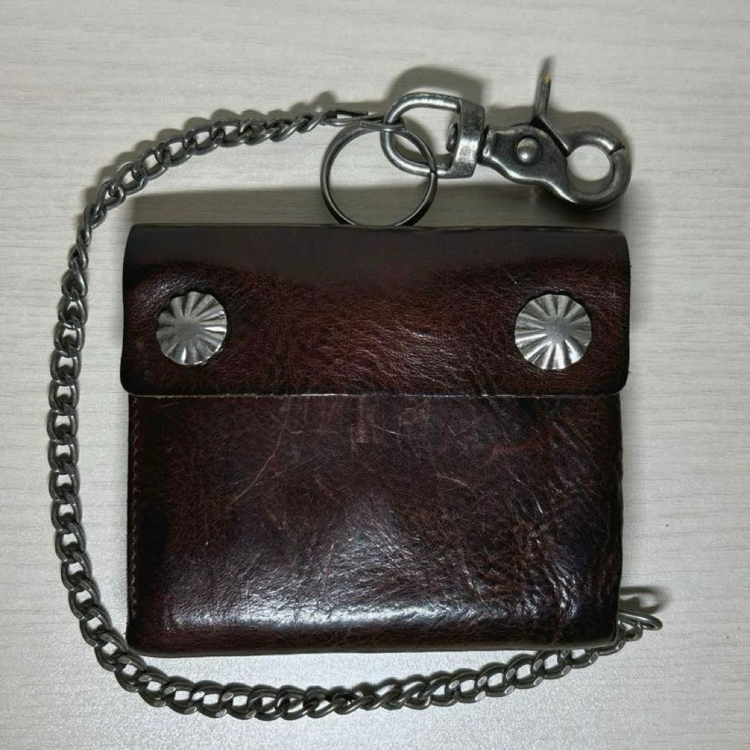 【美品】 RRL チェーン レザー コンチョウォレット 財布 ラルフローレン