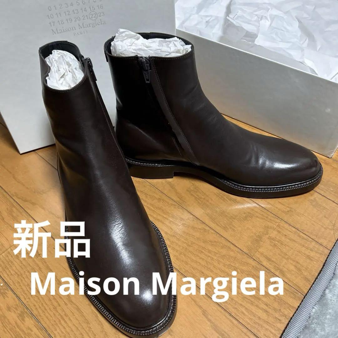 Maison Margiela 43レザーブーツ　ダークブラウン