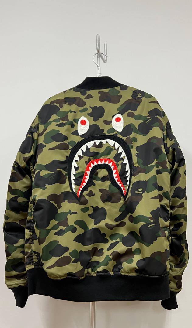 希少 旧デザイン  BAPE 17A/W 1ST CAMO SHARK MA-1