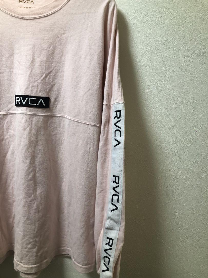 rvca ルーカ ビックロンt ピンク 横ロゴ 長袖