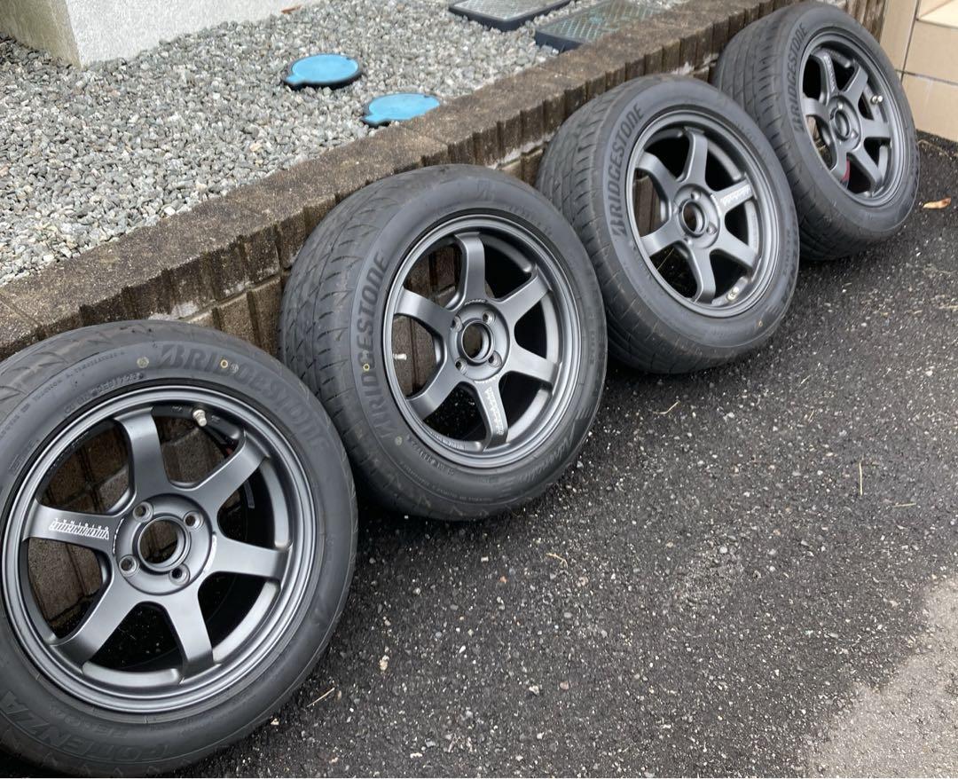 （廃盤希少サイズ）レイズTE37 SONIC CLUB RACERタイヤセット
