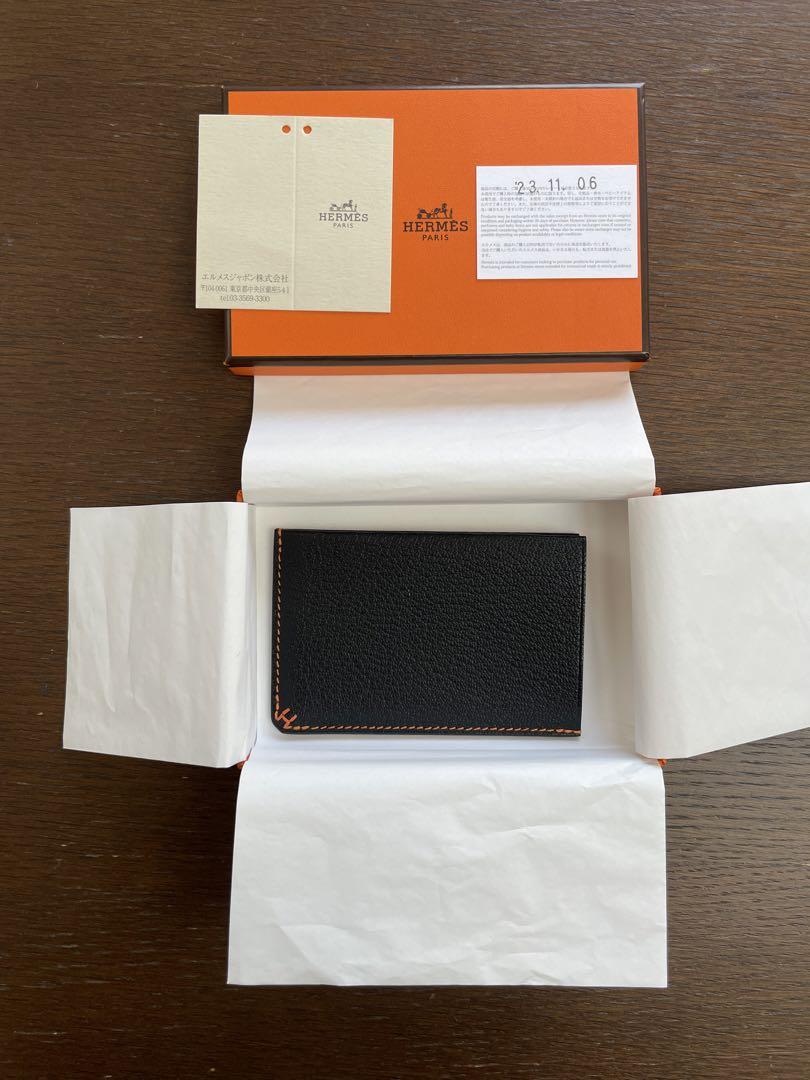 hermes エルメス　Hセリエ　カードケース　黒 × オレンジ　新品未使用