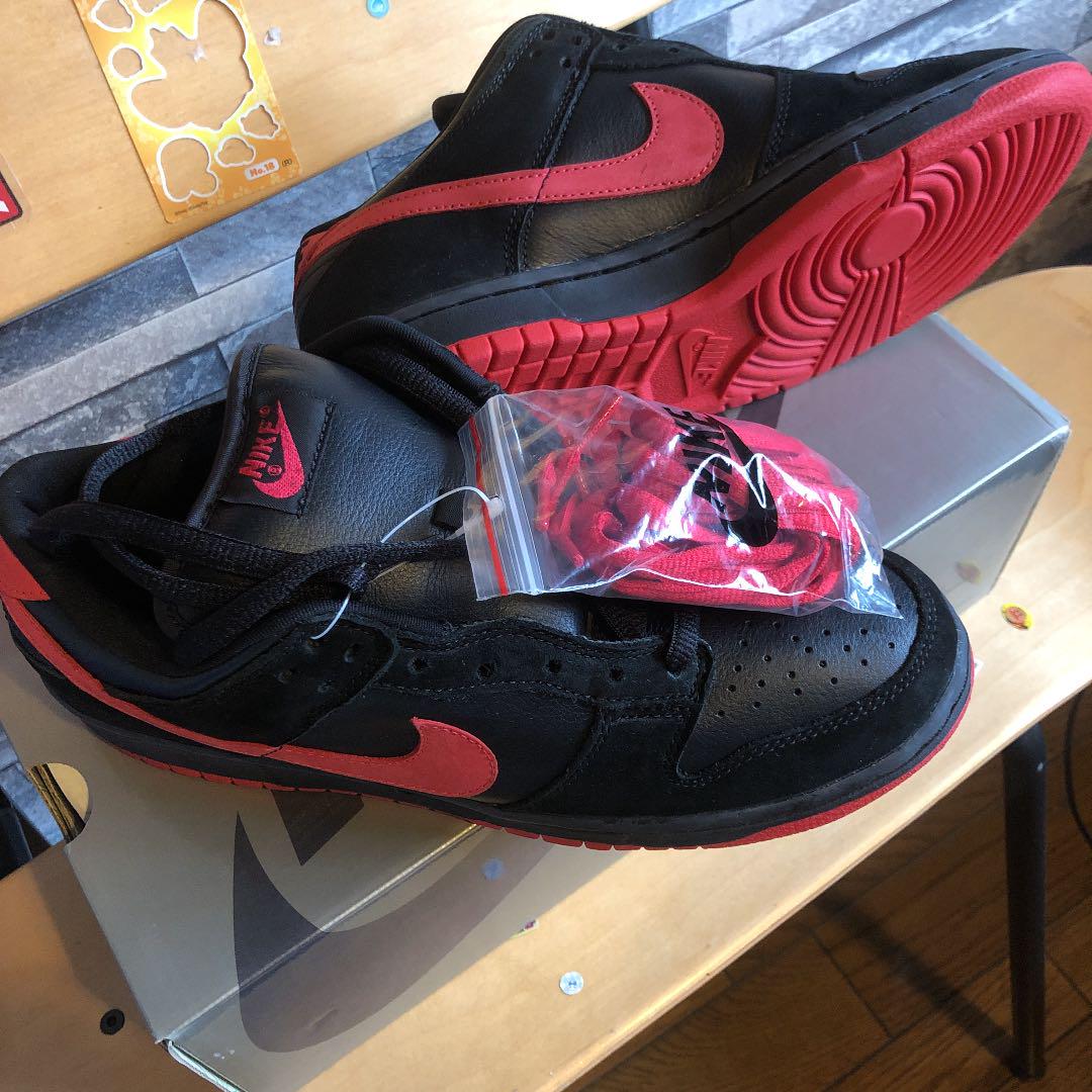 デッドストック！ブラックデビル NIKE DUNK LOW PRO SB 黒／赤