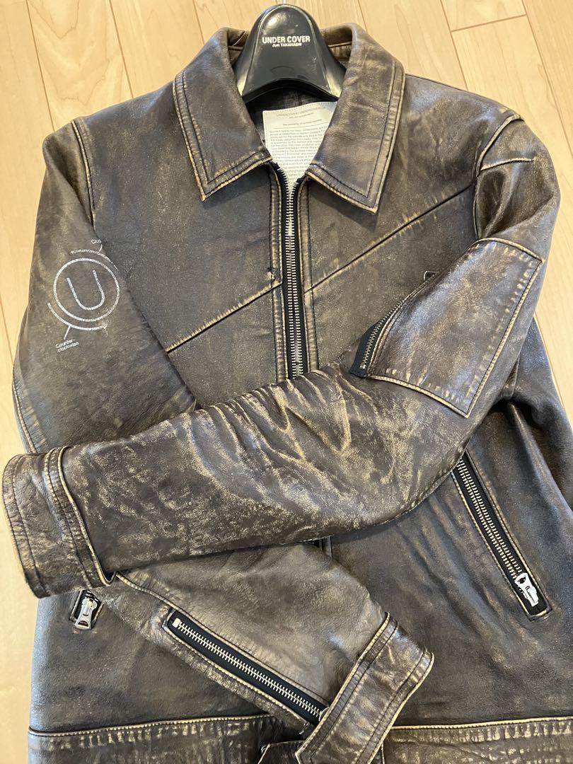 希少アンダーカバー10AWダーツUSED加工シングルライダースジャケット