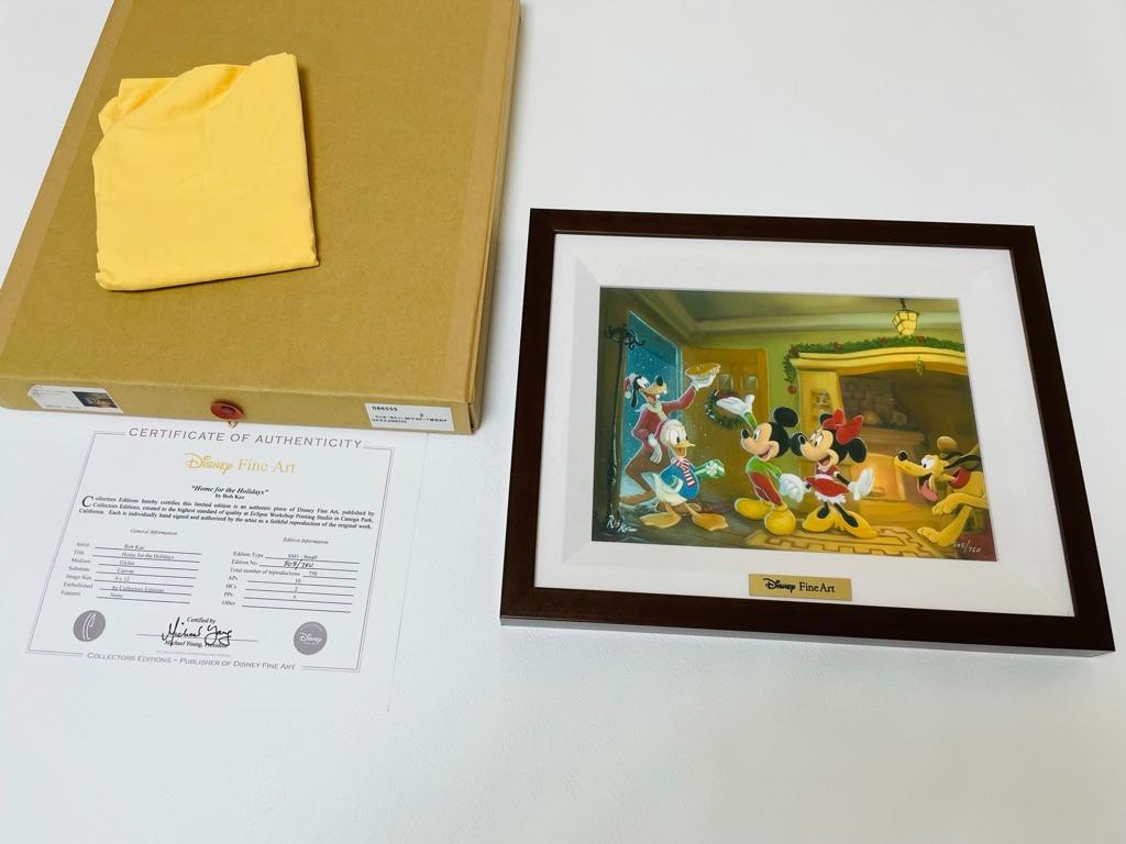 極美品　ミッキー&ミニー&ドナルド　休日のクリスマス　絵画　ロブ・カズ　付属完備
