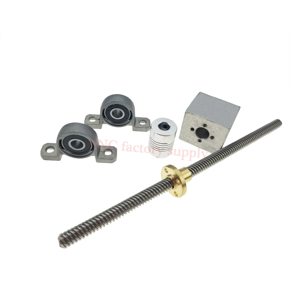 linear shaft+nut housing+couper+KP08 SK8 Lead screw pitch 2mm lead 2mm L-200mm linear shaft+nut housing+couper+KP08 SK8 Lead screw pitch 2mm lead 2mm L-200mm