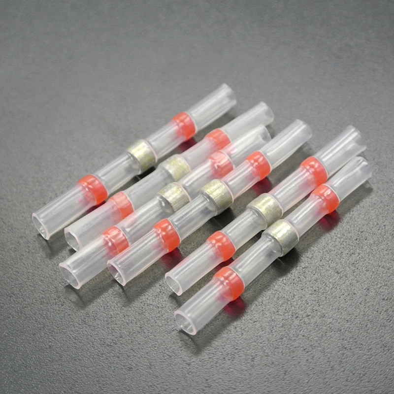 10X Seal Heat Shrink Butt Wire Connectors Terminals AWG22-18 Red Solder Sle LD 10X Seal Heat Shrink Butt Wire Connectors Terminals AWG22-18 Red Solder Sle LD