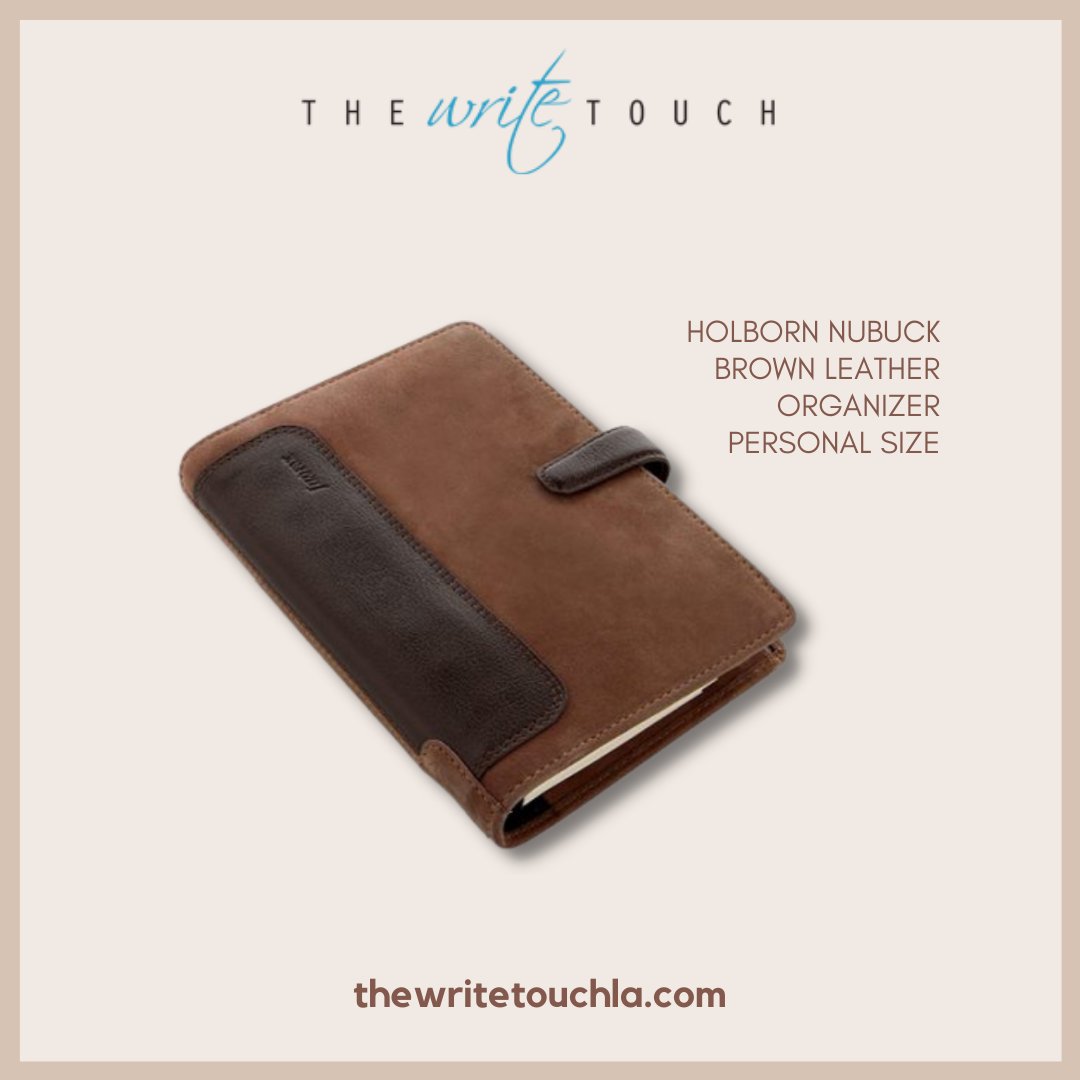 Filofax Holborn Nubuck Organizer/Planner Personal Size Brown Leather 026040 