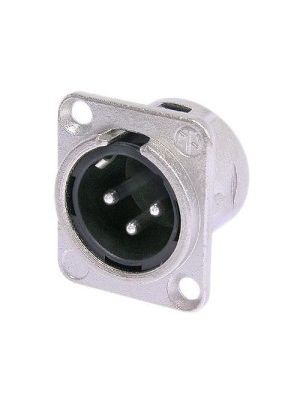 XLR Panel-Mount Male Receptacle 3 D Vertical/Mounting PCB Nickel XLR Panel-Mount Male Receptacle 3 D Vertical/Mounting PCB Nickel