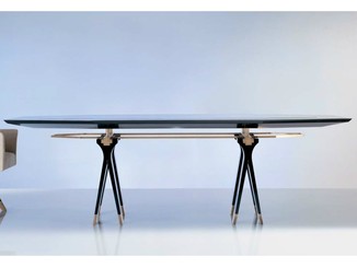 Blue Oval Meeting Table 