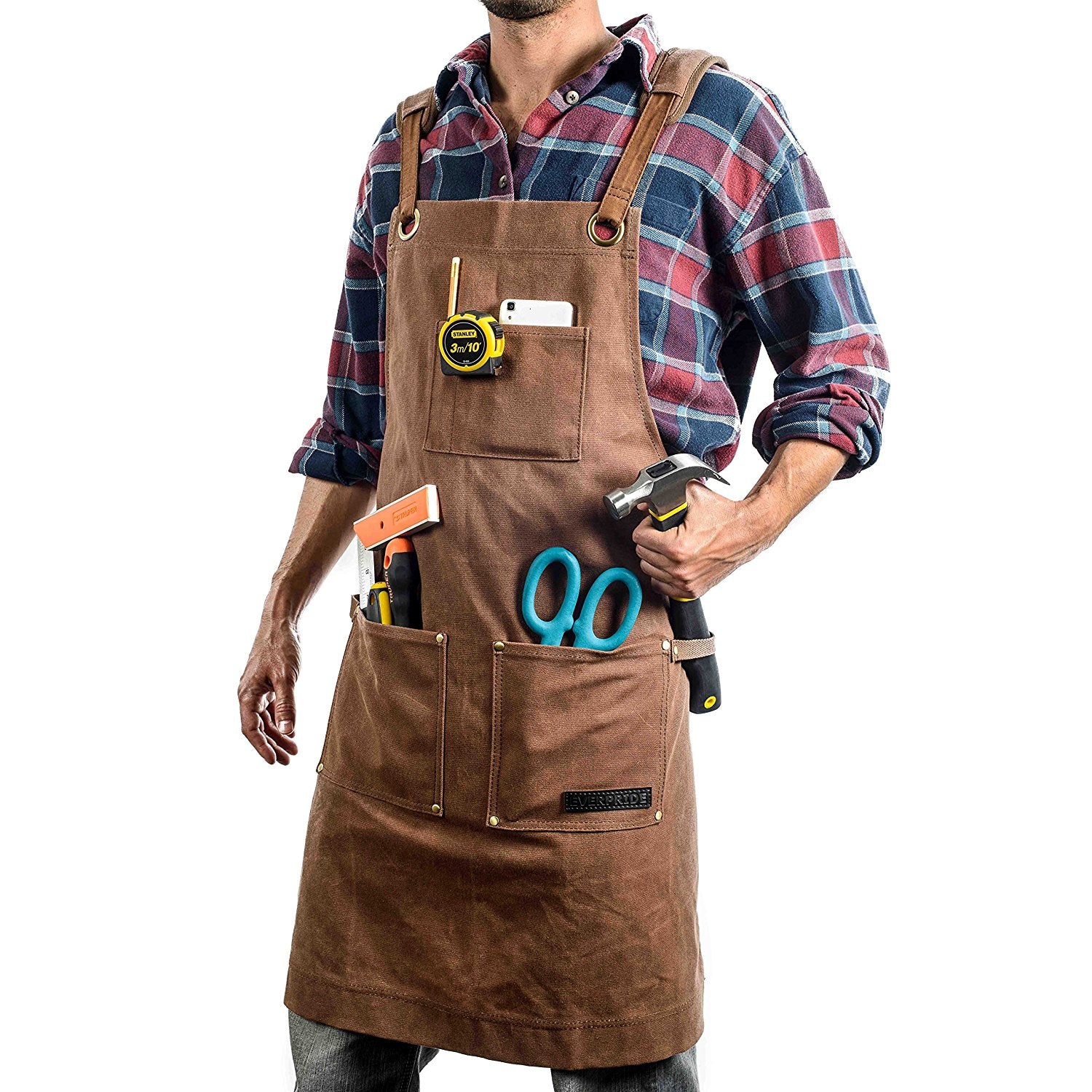 Unisex Work Apron With Utility Tool Pockets Waxed Canvas One Size 8C Unisex Work Apron With Utility Tool Pockets Waxed Canvas One Size 8C
