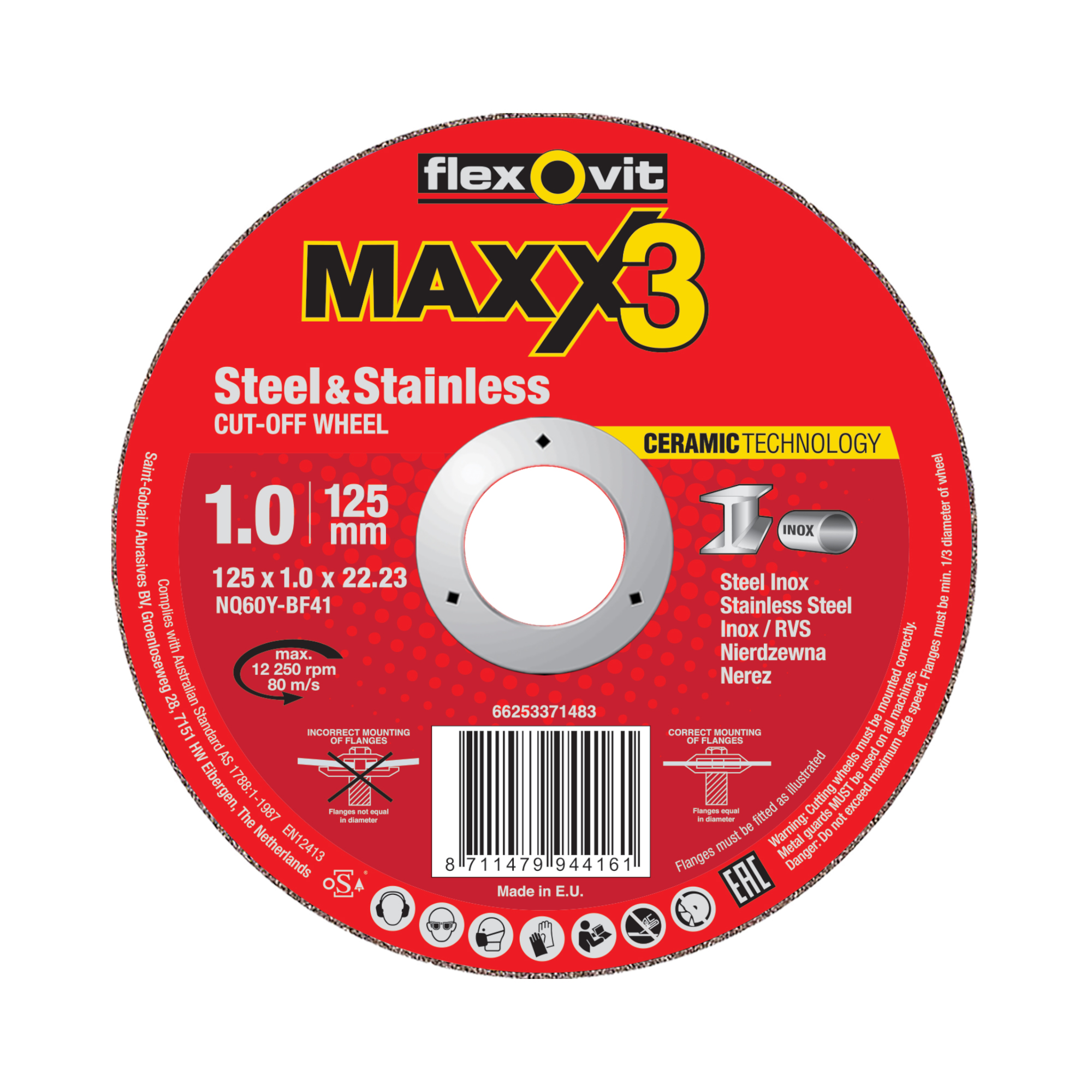 10x Quantity ABRACS 115 X 1.0 X 22MM BORE PROFLEX EXTRA THIN METAL CUTTING DISCS 10x Quantity ABRACS 115 X 1.0 X 22MM BORE PROFLEX EXTRA THIN METAL CUTTING DISCS