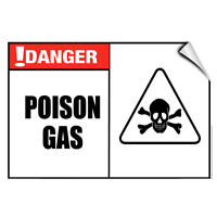Poison Gas 2 Dangerous Warning Health & Safety Signs PVC Stickers /Adhesive 